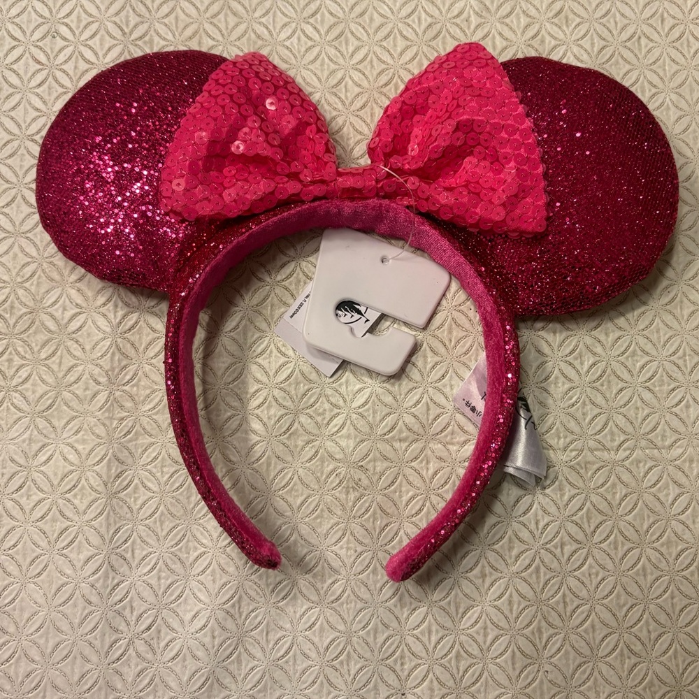 Disney Parks Pink Sequin Minnie‎ Mouse Ears